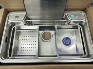 Chậu rửa bát Krasler inox 304 hạt line PVD KR SI7848XL