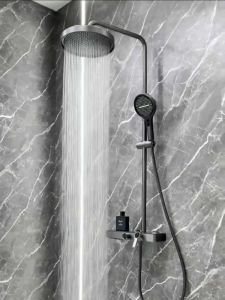 Sen cây tắm lõi đồng hộp inox 304 cao cấp mạ PVD titan xám Krasler KR9892G